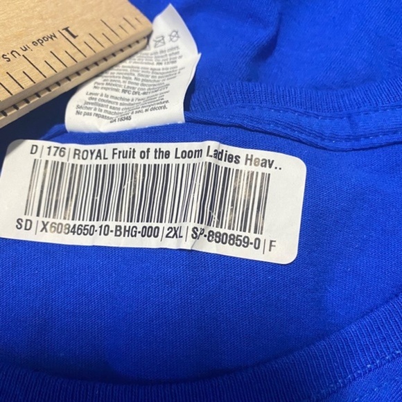 Fruit Of The Loom Blue T-Shirt Women’s Size 2XL - Picture 8 of 9